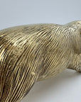 Large Vintage Brass Groundhog / Beaver Figurine -12.5” Long
