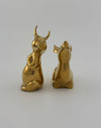Vintage Brass Romeo and Juliet Pigs-A Pair