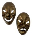 Vintage Brass Comedy & Tragedy Masks – Theater Wall Art, Made in India