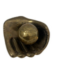 Vintage Brass Baseball Glove and Ball-A Two Piece Set