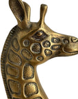 Vintage Brass Giraffe Head Sculptures – Mid-Century Modern Pair