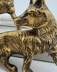Vintage Brass Foxes- A Pair