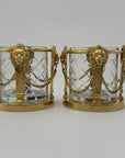 Pair of Vintage Andrea by Sadek Brass & Crystal Candle Holders