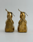 Vintage Brass Reading Pigs – Set of 2