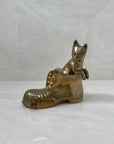 Vintage Brass Boot- A Cat and Mouse Chase