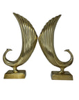 Beautiful Pair of Vintage Mid-Century Brass Peacock Sculpture/Vases-17 Inches
