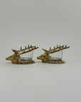 Pair of Vintage Brass Stag Head Candleholders – Luxurious Statement Décor
