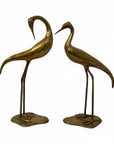 Vintage Tall Brass Cranes – Pair of Mid-Century Modern Heron Sculptures