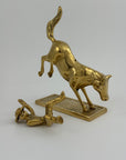 Vintage Brass Cowboy on Bucking Horse Sculpture – Rare Western Rodeo Figurine