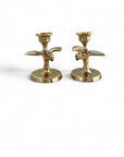 Vintage Brass Bird Candlestick Holders-A Pair