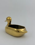 Vintage Brass Duck Stash Pot