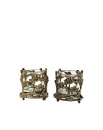 Vintage Brass Floral Candleholders-A Pair