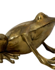 Vintage Brass Frog Figurine – Mid-Century Modern Toad Sculpture | Hollywood Regency Paperweight