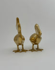 A Large Pair of Vintage Brass Pelicans-MCM