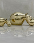 Golden Snooze – Vintage Brass Hippo Pair