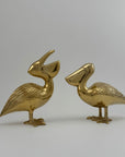 A Large Pair of Vintage Brass Pelicans-MCM