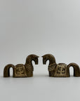 Pair of Vintage Trojan Horse Brass Candleholders