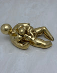Rare Vintage Brass Mother and Newborn Figurine -A Two Piece Set