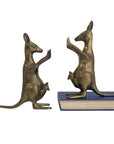 Vintage Brass Kangaroo Bookends with Joeys – Mid-Century Modern Set