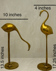 Vintage Tall Brass Cranes-A Pair
