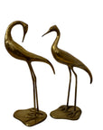 Vintage Tall Brass Cranes – Pair of Mid-Century Modern Heron Sculptures