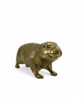 Large Vintage Brass Groundhog / Beaver Figurine -12.5” Long