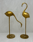 Vintage Tall Brass Cranes-A Pair