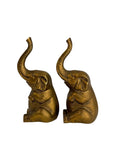 Vintage Brass Sitting Elephant Pair