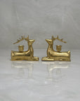 Vintage Brass Deer Candleholders-A Pair