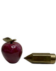 Vintage Apple with Brass Pencil Trinket Holder- A Set