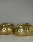 Rare Vintage Brass Chubby Rabbits-A Pair