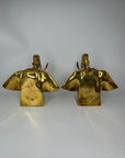 Vintage Brass Large Elephants Bookends-A Pair
