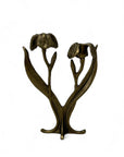 Vintage Brass Flower Candlestick Holder