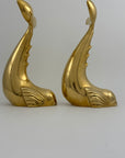 Vintage Brass Dolphin Sculptures- A Pair by Dolbi Cashier-14”