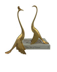 Vintage Brass MCM Peacock and Peahen- A Pair-Wedding Gift