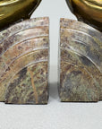 Nora Fenton Cardinal Brass and Marble Bookends