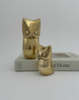 Vintage Brass Owl and Owlet-Pair
