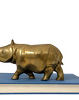 Vintage Brass Rhinoceros – Mid-Century Modern Safari Sculpture | Brass Figurine