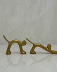 Vintage Brass Stretching Cats-A Pair
