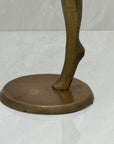 Vintage Brass Ballerina Statue – 12” Tall Mid-Century Ballet Dancer Figurine