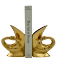 Vintage Brass Swan Bookends- A Pair