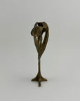 Vintage Brass Flower Candlestick Holder