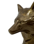 Vintage Brass Wolf Coin/Wish Bank