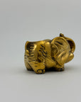 Small Vintage Brass Elephant Stash Pot / Ashtray / Trinket Holder
