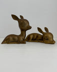 Vintage Brass Resting Deer Pair