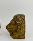 Vintage Brass Lion Bookends- A Pair