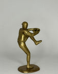 Vintage San Pacific Brass Baseball Pitcher Figurine | Solid Brass Sports Statue, Made in Taiwan