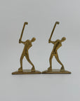 Vintage Brass Golf Bookends- A Pair By Enesco