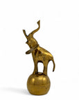 Vintage Brass Circus Elephant on Ball