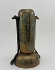 Vintage Brass Hammered Vase With Horse Head Handles